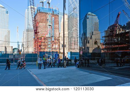 New York, U.S.A. - October 9, 2010: Manhattan, works in progress in Ground Zero area.