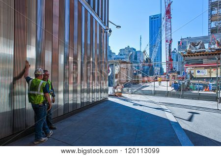 New York, U.S.A. - October 9, 2010: Manhattan, works in progress in Ground Zero area.