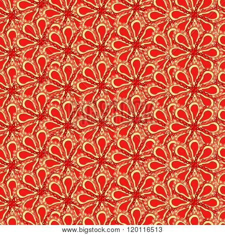 Red Seamless Floral Pattern