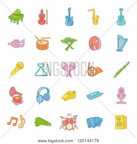 Music color vector icons