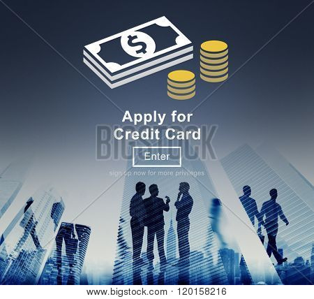 Apply for Credit Card Loan Payment Banking Concept