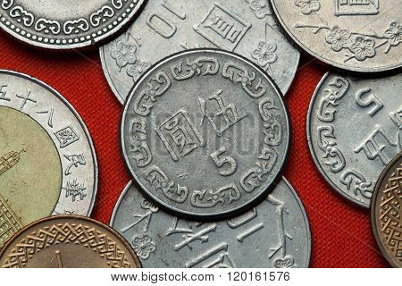 Coins of Taiwan. Taiwan five dollars coin