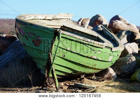 Green Wooden Boat