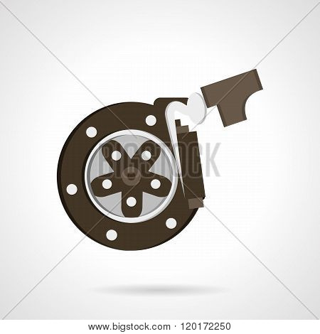 Braking systems flat color design vector icon