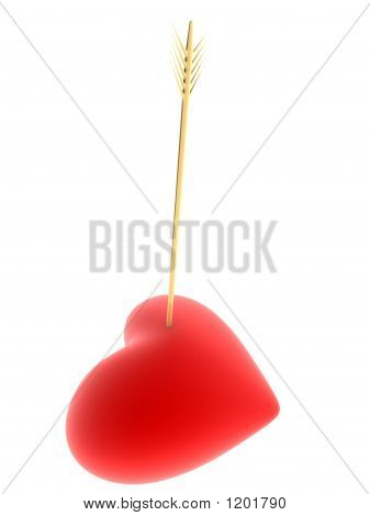  Cuore rosso con una freccia