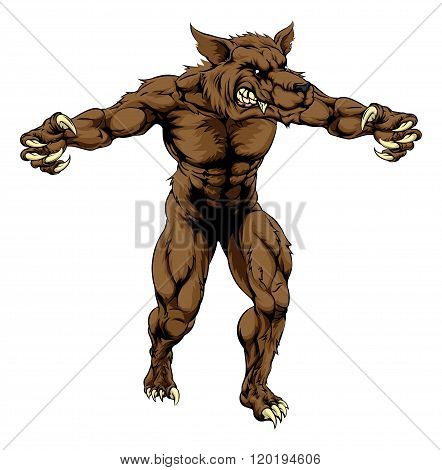 Werewolf Or Sports Wolf Mascot