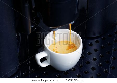 Espresso Preparation In Coffee Machine