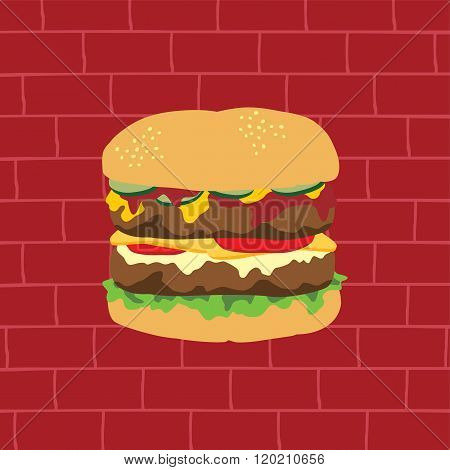 hamburger tasty and delicious snacks theme vector art illustration