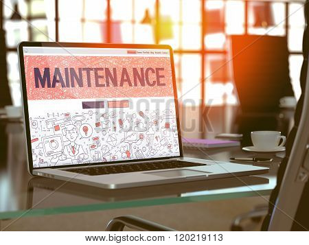 Maintenance on Laptop in Modern Workplace Background.