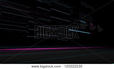 Illustration of a futuristic street with buildings and speed lights