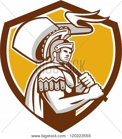 Roman Centurion Carry Flag Crest Retro