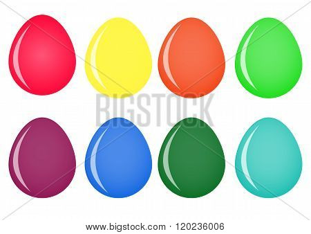 Easter eggs painted in different colors