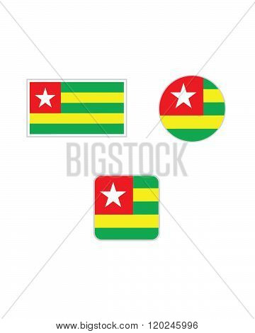 Vector Togo Flag and Icon Set
