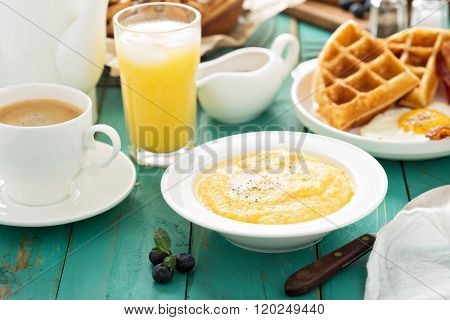 Cheesy grits for breakfast
