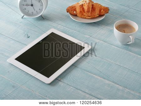 White Tablet Computer With Blank Screen