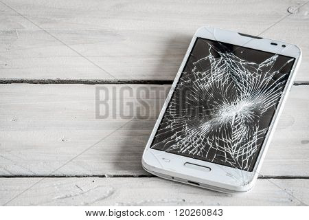 Smartphone Display With Broken Glass