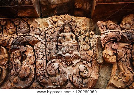 Bas relief in Banteay Srei, Cambodia