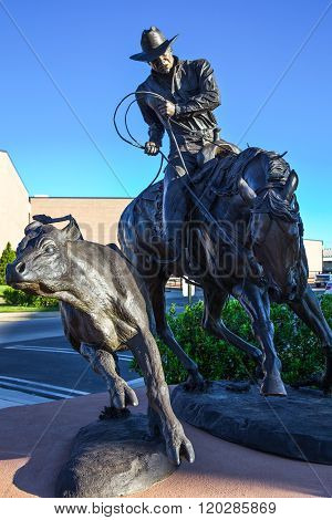 Amarillo, U.S.A. - May 21, 2011: Texas, Route 66, the horse monuments of the American Quarter Horse Association.