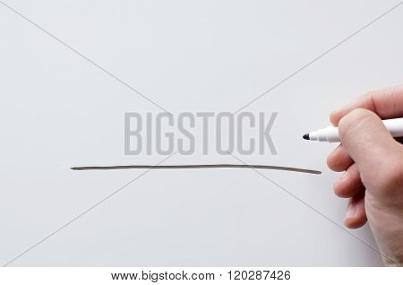 Human Hand And Whiteboard