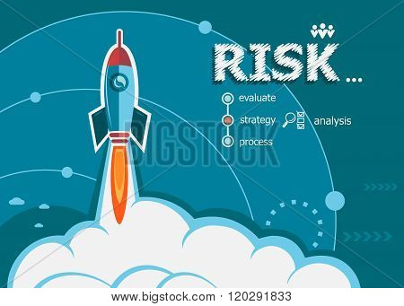 Risk And Concept Background With Rocket.