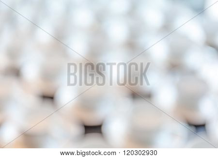 Abstract Blurred Photo Of New Set Coffee Cup Preparing For Conference Breaking Time.
