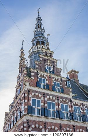 Top Of The Historical Town Hall In Franeker