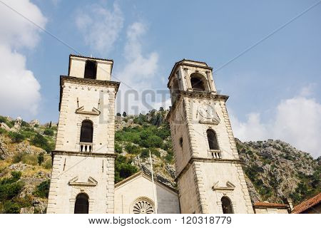 Saint Tryphon cathedral in Kotor Medieval old town in Montenegro