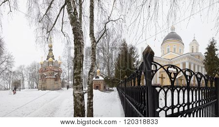 city Gomel - JANUARY 27: The architectural ensemble Paskevich Palace in the city park 27 January 201
