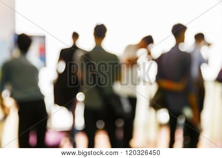 Blurred People In Press Conference Event