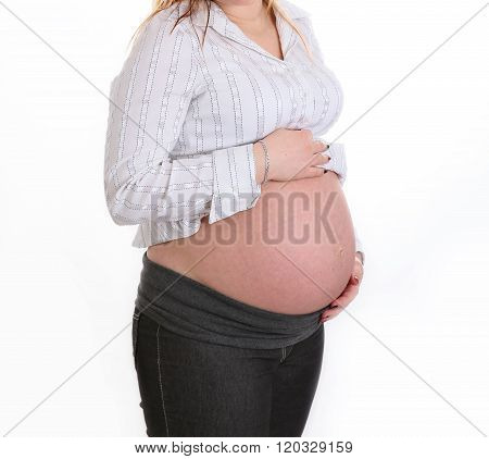 A young pregnant woman.
