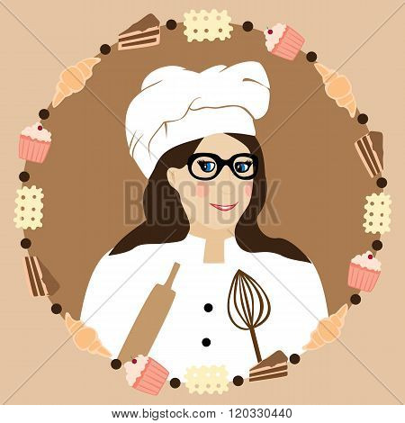 Cucing cute baker girl