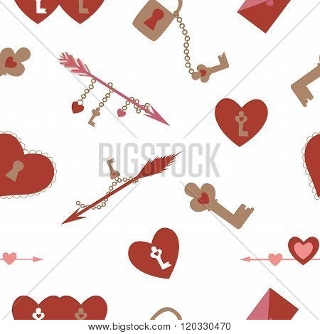 Cute Valentine love seamless pattern
