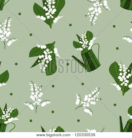 seamless pattern  lily of te valley