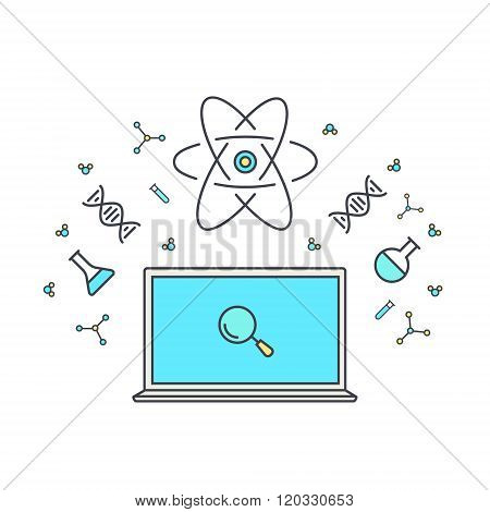 E-learning And Online Education. Internet As Knowledge Base. Chemical And Physical Elements Of Energ