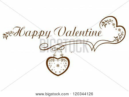 Calligraphy Happy Valentine's beautiful vector illyustration