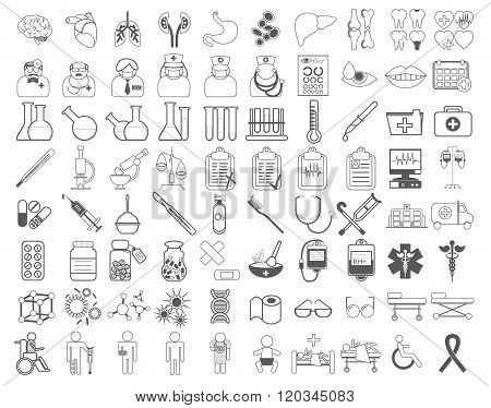Medic Icon Vector Illustration. Medical Vaccinations Outline Linear. Hospital And Vaccine Health Med