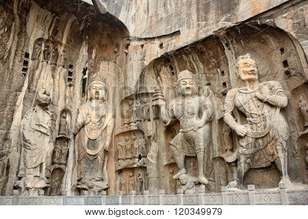 Figures in Longmen Caves