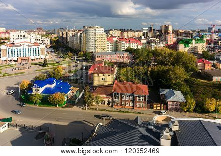Historical and modern area. Tyumen. Russia