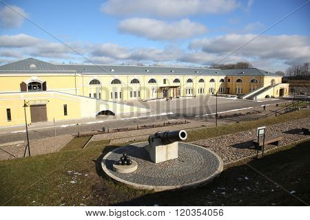 Cannon Of 19Th Century In Daugavpils Fortness
