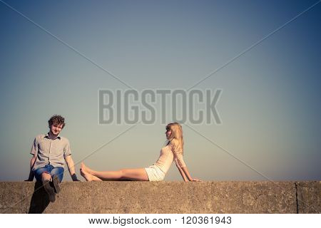 Couple Woman Man Spending Time Together.