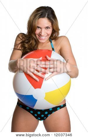 Hravé děvče hospodářství Beach Ball