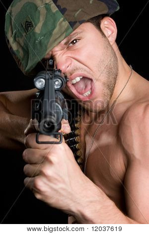 Armee-Mann-Betrieb-Gun