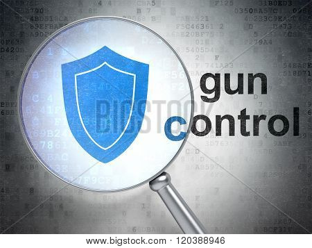 Privacy concept: Shield and Gun Control with optical glass