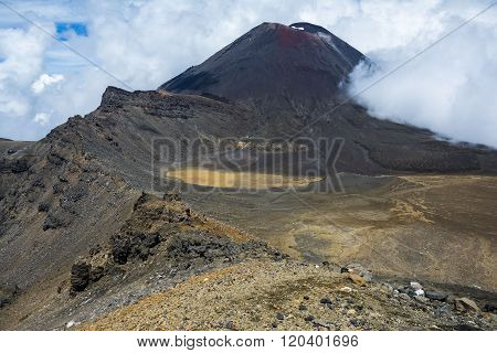 View of Mount Ngauruhoe (a.k.a. Mt Doom) and the South Crater on the Tongariro Alpine Crossing, New