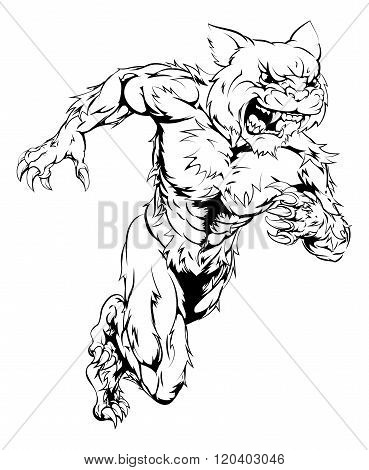 Wildcat Sports Mascot Running