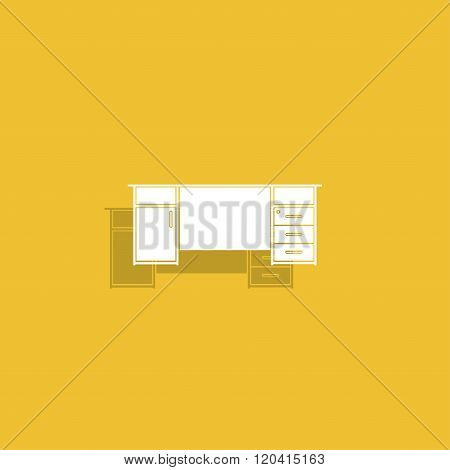 Table Icon. Flat Design Style.