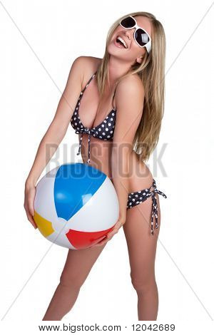 Izolované Beach Ball Girl