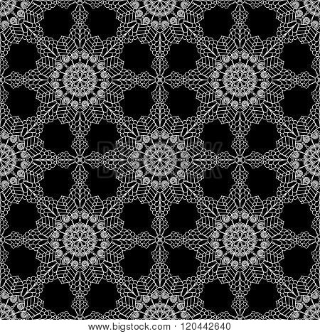 Abstract Seamless Pattern Like Lace. Vintage Ornament Pattern. Islamic, Arabic, Indian, Bohemian
