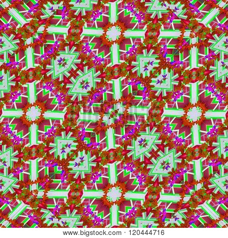 Collage Check Ornate Seamless Pattern