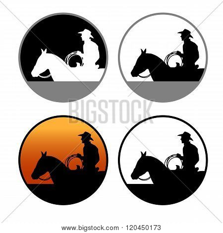 Cowboy icon on a white background